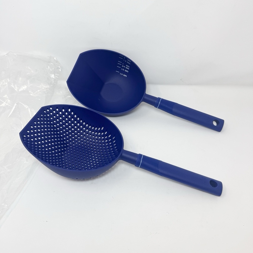 Kuhn Rikon Switzerland Scoop & Strainer Measuring Cups Kitchen Utensils 2 Cup